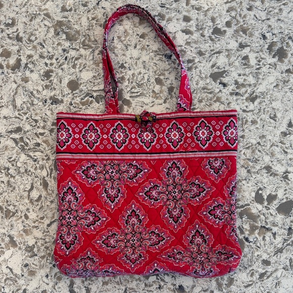 Vera Bradley Handbags - Vera Bradley Red, Pink, and Black Patterned Tote